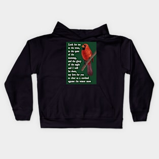 Loved One Cardinal Condolence Message and Illustration Kids Hoodie